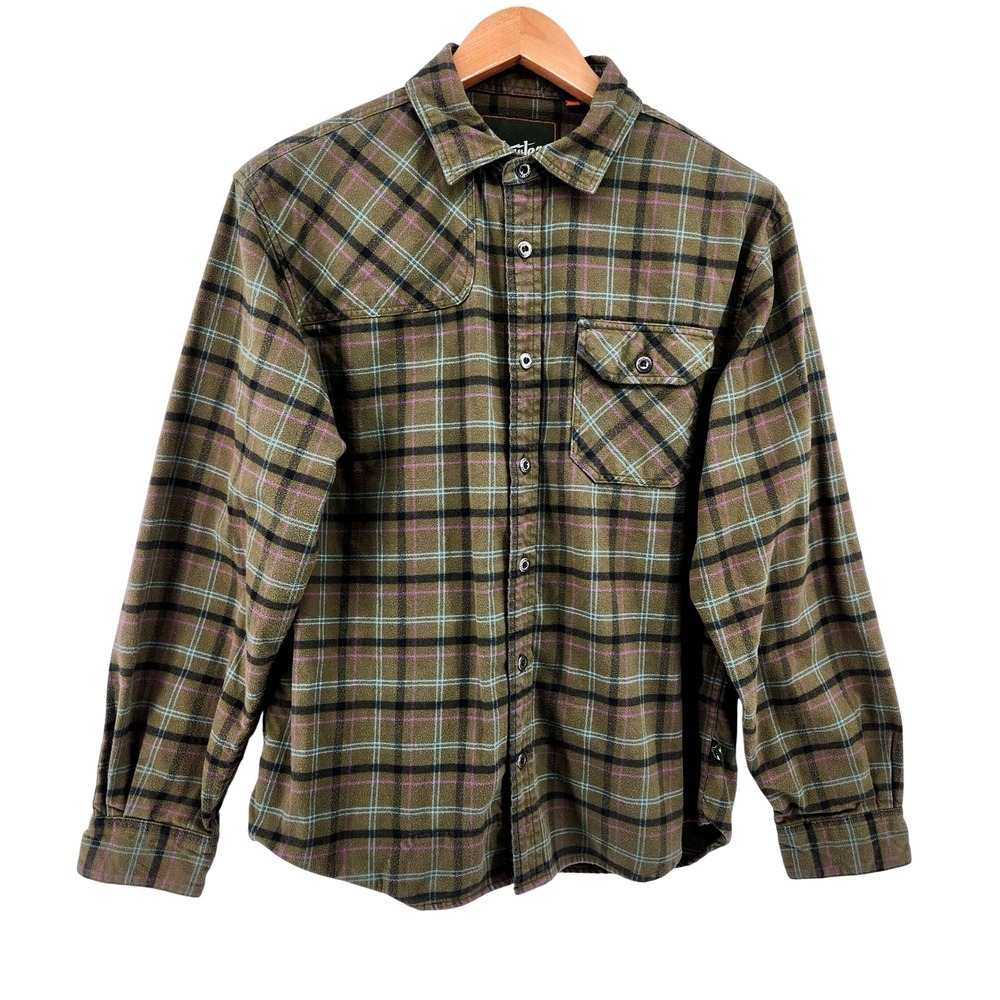Howler Bros Harker's Plaid Flannel Shirt Medium Hunter's‎ Yoke Pocket Logo